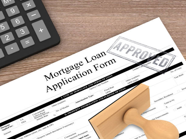 Approved mortgage loan contract form desk top view